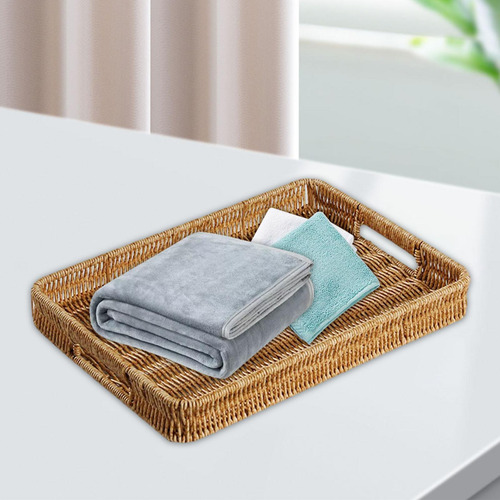 Bandeja Decorativa Tejida, Cesta Para 35cm X 24,5cm X 4,5cm