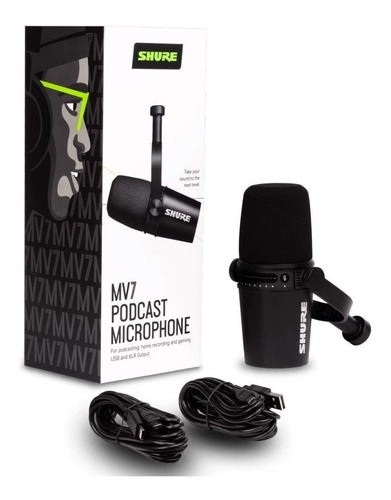 Imagen 6 de 10 de Micrófono Dinámico Shure Mv7-k Para Podcast Cardioide