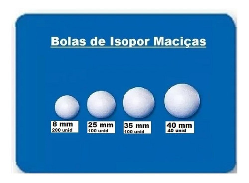 Bola De Isopor 8, 25, 35 E 40 Mm 