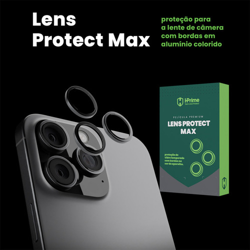 Pelicula Hprime Lente Aro Prata P/ iPhone 16 Pro /16 Pro Max