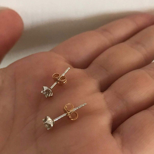 Aretes De Oro 14 Quilates Con Cierre Amarillo 3 Pares