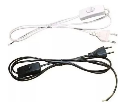 Cable Con Interruptor Llave Y Enchufe 1.8 Mts Blanco O Negro