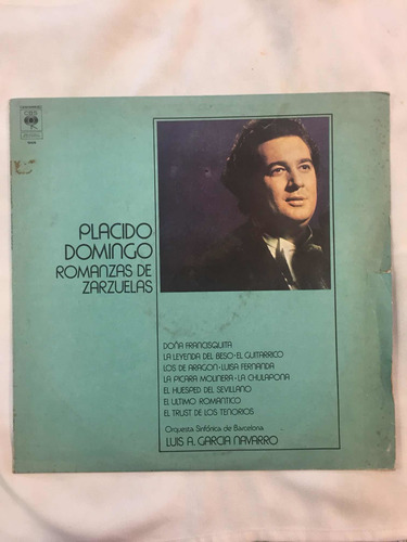 Placido Domingo Lp Romanzas De Zarzuelas 78 Rpm Cbs Vinilo