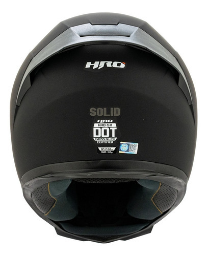 Casco Cerrado Para Moto Hro 511 Solid Negro Mica Smoke