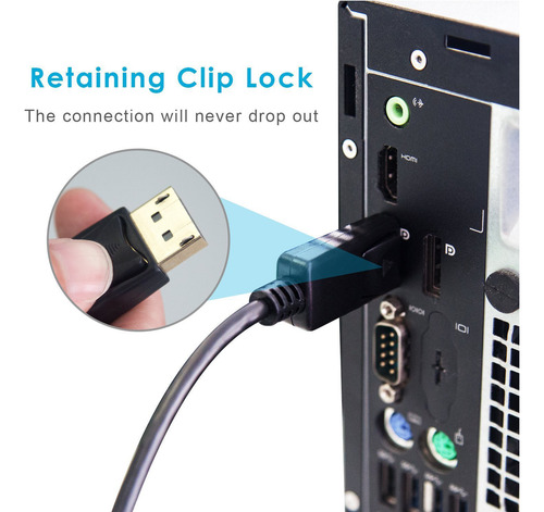Cabo Displayport (dp) Para Dvi, Banhado A Ouro, 6 Pés