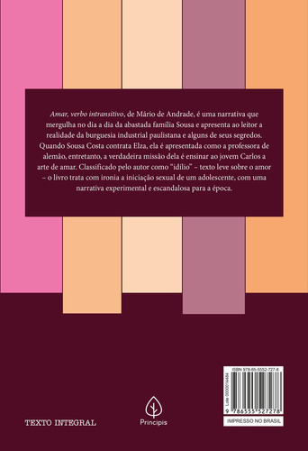 Imagem 2 de 2 de Amar, verbo intransitivo, de de Andrade, Mário. Série Clássicos da literatura brasileira Ciranda Cultural Editora E Distribuidora Ltda., capa mole em português, 2022