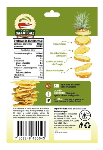 Imagen 2 de 5 de Piña Deshidratada (caja 12 Piezas)