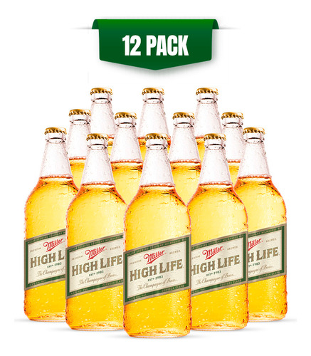 Cerveza Miller High Life 12 Botellas De 940ml
