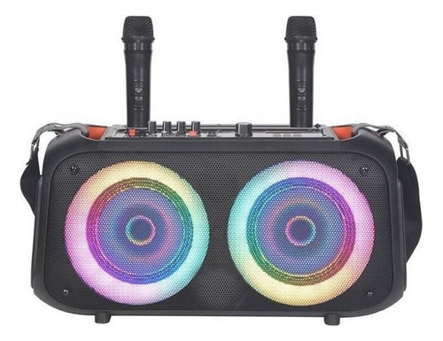 Parlante Havit Bluetooth Portátil / Radio Fm / Usb / 2 Micrófonos / Karaoke / Efectos LED RGB