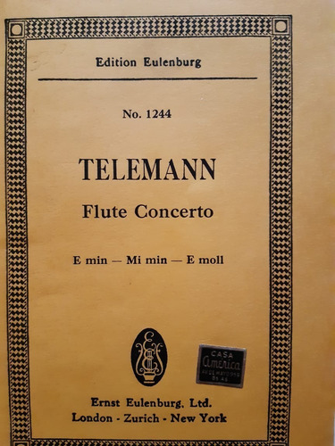 Telemann Flute Concerto And String Orchestra * Partitura