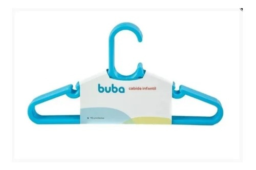 Imagem 3 de 5 de Kit 10 Cabides Infantil Azul Bebê Buba Baby 12717