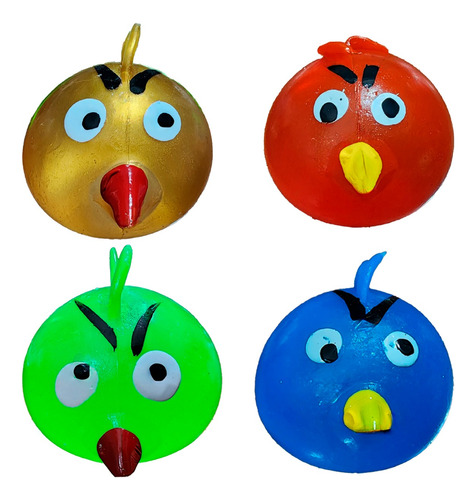 12 Pelota Splat Mesh Ball Squishy Angry Bird Juguete Piñata