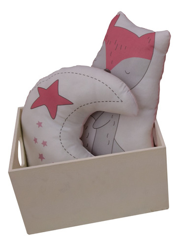 Almohada Bebe Cuna Cochecito Deco Forma De Luna Zorro Mibes