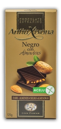 Chocolate Antiu Xixona - Negro Con Almendras