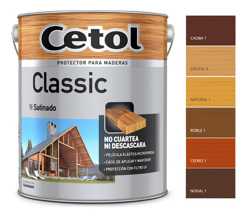 Cetol Classic Satinado 1l Protector Exterior Madera Pintumm Color Natural
