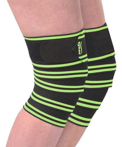 Par Rodillera Para Entrenamiento Gym Pesas Tynor Color Verde Talla Unitalla