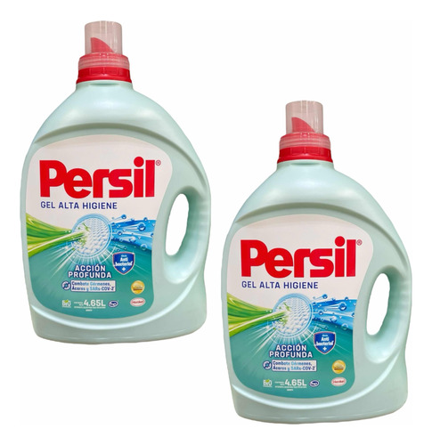 Pack 2x Detergente Ropa Telas Persil Gel Alta Higiene 4.65 L