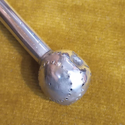 Bombilla De Plata Antigua Maciza Probada Criolla Colonial Plata (Usado)