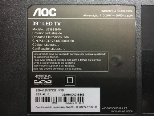 Backlight Completo De Led Tv Aoc Le39s5970