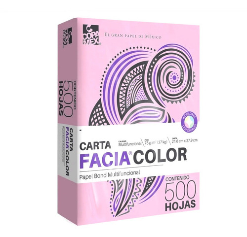 Papel Facia Bond Carta En 4 Colores - Paquete Con 500 Hojas