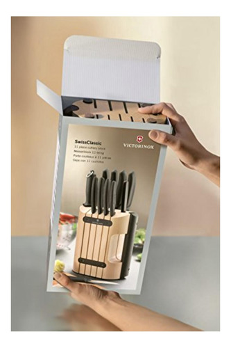 Victorinox Block Cuchillo Sc De Cocina Con 11 Piezas, Negro