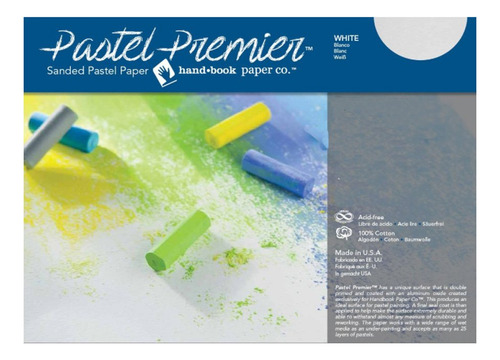 Premier Sanded Pastel  Hoja Papel Grano Medio) Color Blanco