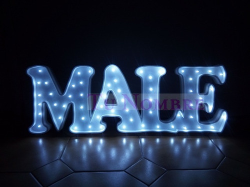 Imagen 10 de 10 de Nombres Iluminados 3 Letras 35 Cm Polyfan Cartel Con Luces
