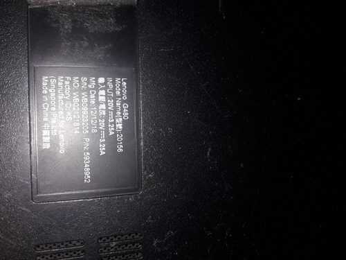 Notebook Lenovo G480 Desarme