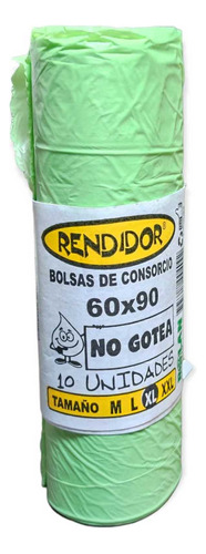 Bolsa Residuo Consorcio 60x90 Rollo X 10 U No Gotea Verde 