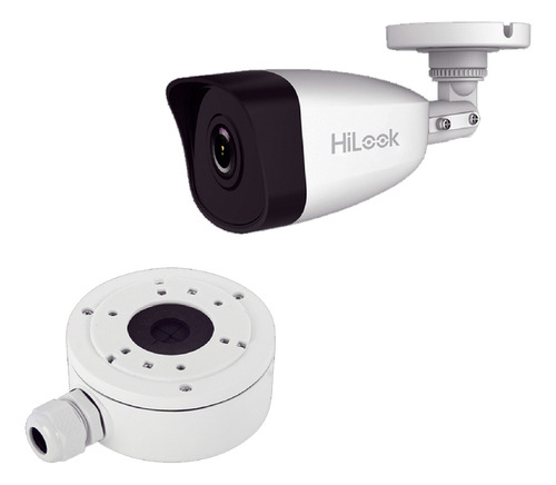 Hilook Kit De Cámara + Montaje Cámara De Seguridad Tipo Bala Ip 4 Mp Con 30 Mts Ir Para Vision Nocturna Protección Ip67 Para Uso Exterior Modelo Ipcb140h(c)/xs