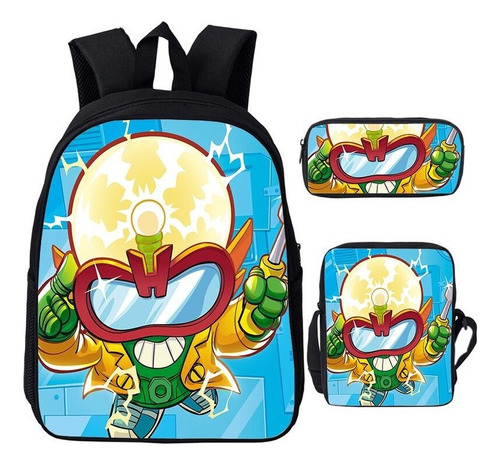 Mochila Con Estampado Game Superzings, 3 Unidades/juego De M