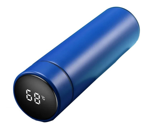 Termo Digital Inteligente Táctil  500 Ml De Acero Inoxidable Color Azul Oscuro