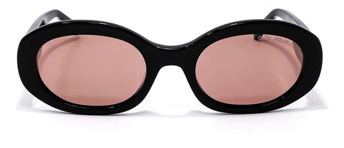 Lente Solar Cloe Para Mujer Forma Ovalada Armazón De Acetato Color Negro Varilla Negro Armazón Negro