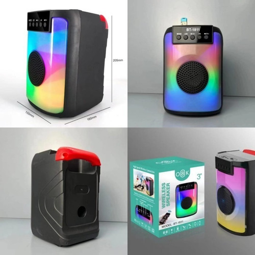 Parlante Bluetooth De 3 Modelo O8k-1811, Con Luz Rgb.