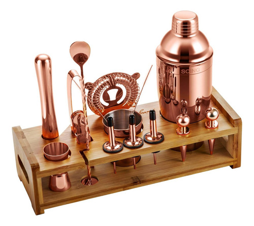 Coctelera Bartender Acero Inoxidable Set Profesional 14 Pzs