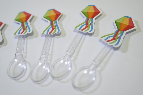 Imagem 2 de 2 de Festa Junina Balão 50 Colheres Colher Para Copinho De Doce