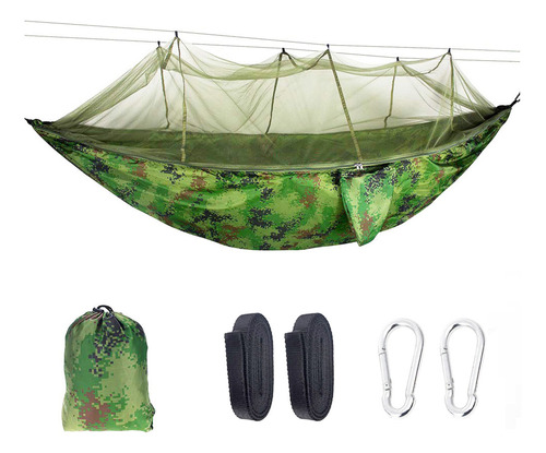 Rede De Dormir Com Portát Camping Mosquiteiro Descanso 300kg Cor Camuflar