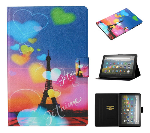 Funda De Piel Para Amazon Fire Hd 10 (2021) Con Dibujos De C