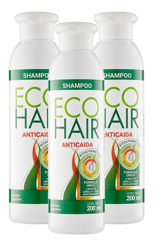 Ecohair Shampoo Anticaida X 200 Ml. Combo X 3 