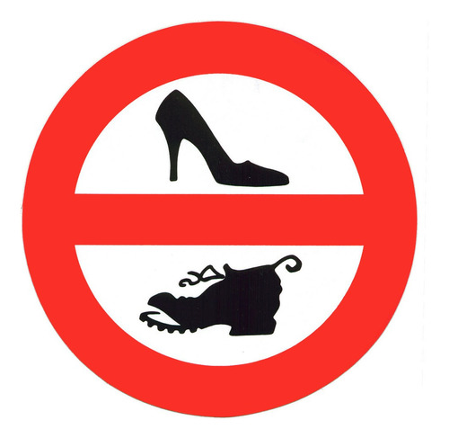 Adesivo Pvc Proibido Sapatos