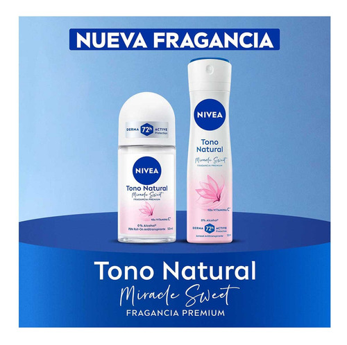 Nivea Tono Natural Miracle Sweet Antitranspirante 72h 50ml Lirio