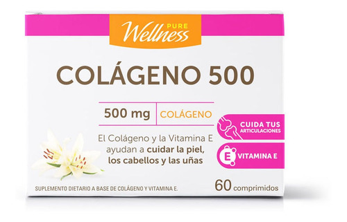 Imagen 1 de 1 de Suplemento Pure Wellness Colágeno 500 X 60 Comprimidos