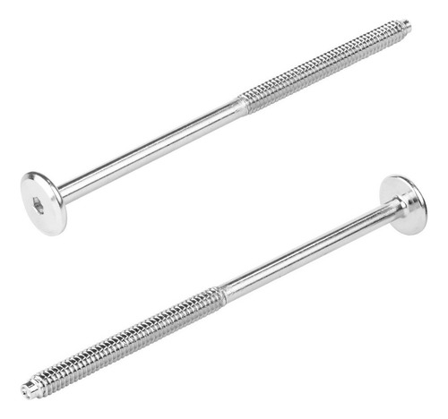 Tornillo Conector Union Niquelado Muebles 12cm X 1/4 10pzs Ficus.MX