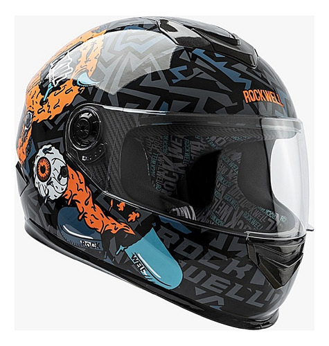 Casco Integral Rockwell Graficas Diseños Brillo Y Mate