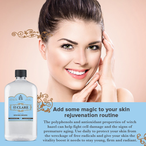 St Clare Alcohol-free Witch Hazel 16oz - Unscented Aloe Vera