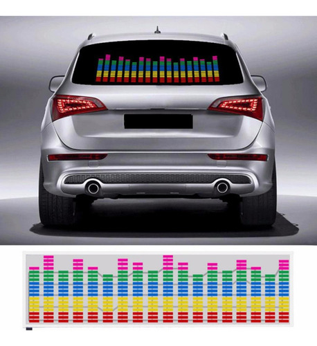 Zg Q Pegatina Con Luz Led Rítmica Para Ventanilla De Coche,