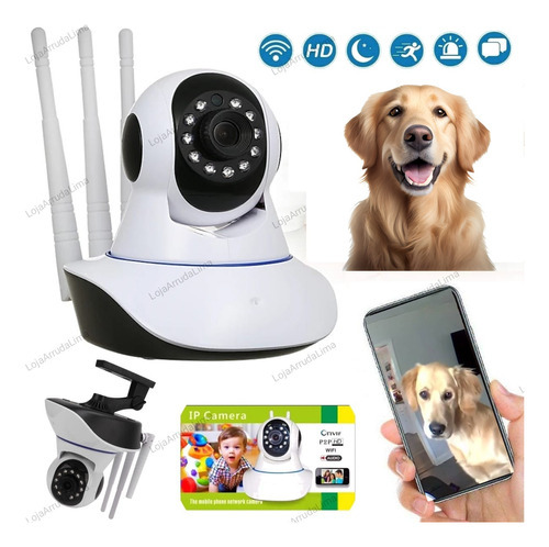 Camera Pet Camera Para Cachorro Gato Camera Pet Friendly Cor Branco