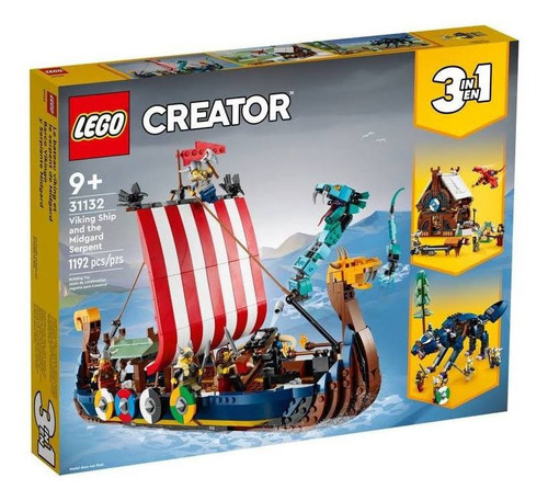 Kit Lego 3 En 1 Creator Barco Vikingo Y Serpiente Midgard