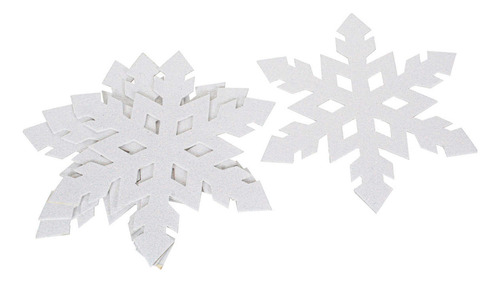 Copo De Nieve Diamantado Adorno Navideño 21cm Mylin 4pz Color Blanco Ab