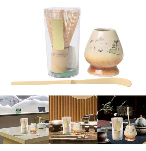 Juego De Batidor Matcha Japonés 3x Con Cuchara De Té Y